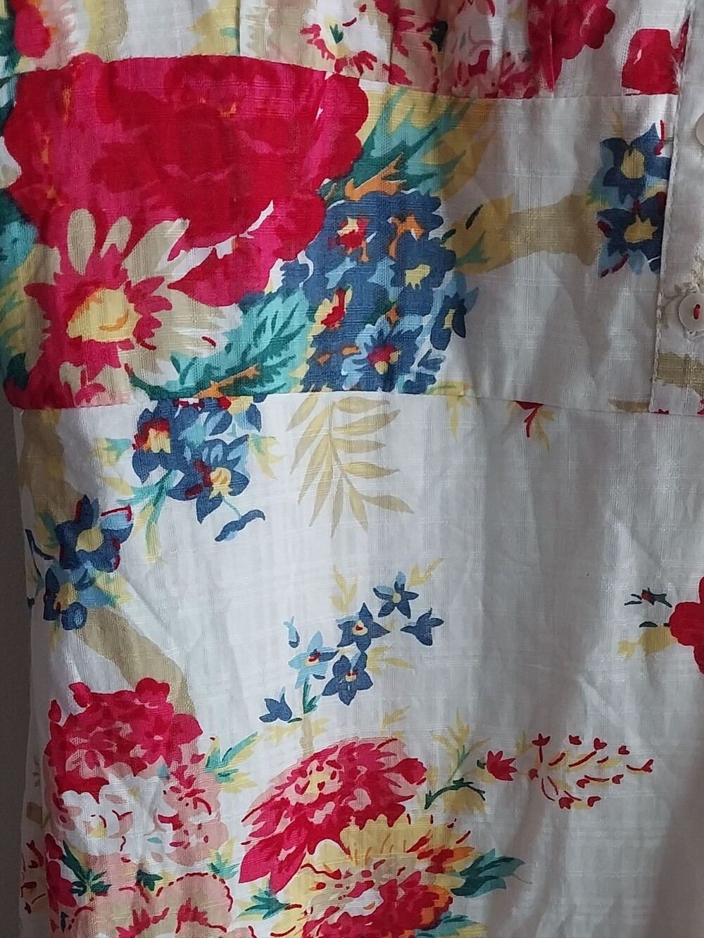 Betsey Johnson Riviera White & Red Floral Cotton Lined Sleeveless Midi Dress - Picture 8 of 10